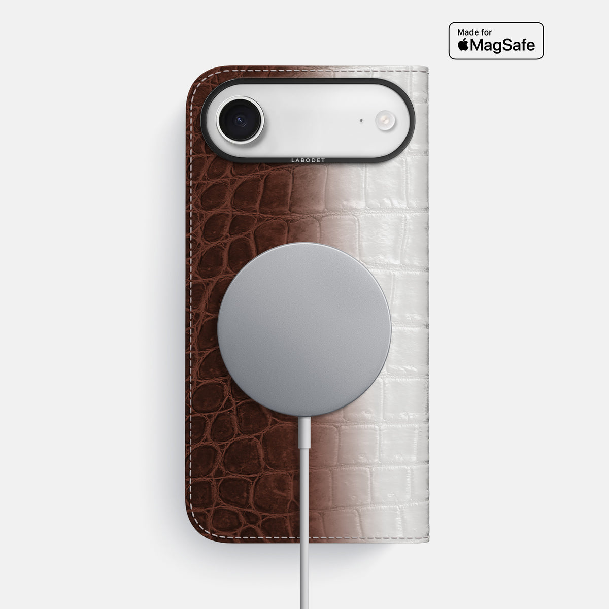 Folio Case For iPhone 17 Air In Himalayan Crocodile -3 | Dark-Brown-Black