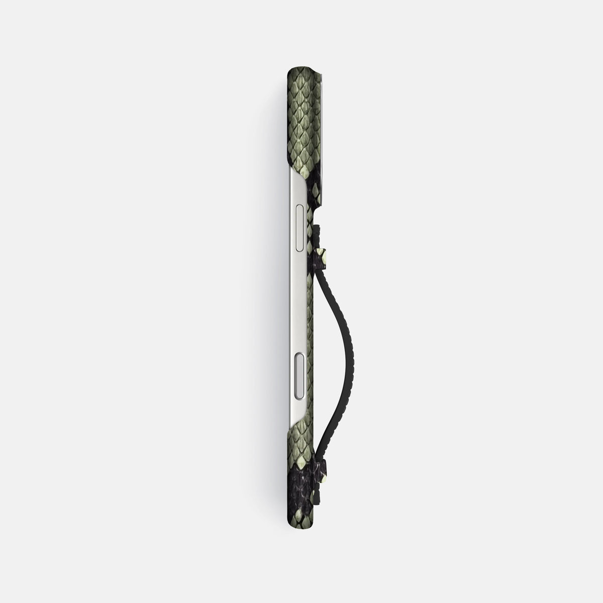 Center Handle For iPhone 17 Pro Max In Deluxe Python -2 | Army-Green-Steel