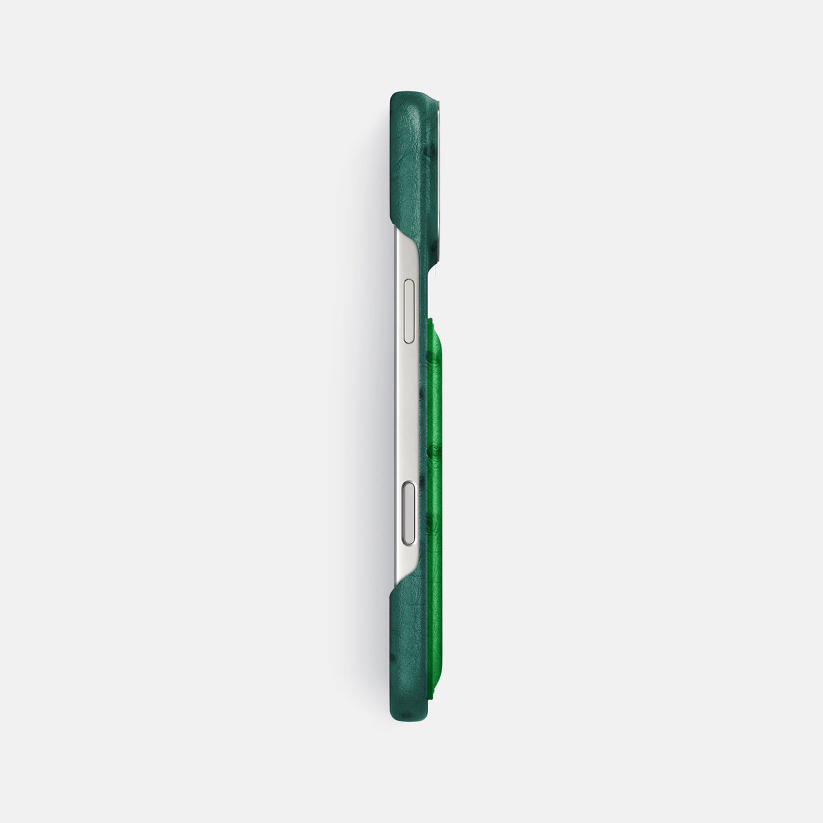 Double Card Case Coloré For iPhone 17 Pro Max In Ostrich -3 | Forest-Green-Steel