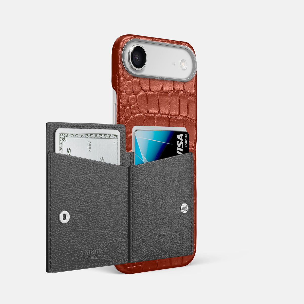Bi-Fold Case For iPhone 17 Air In Porosus Crocodile -2 | Nuts-Steel