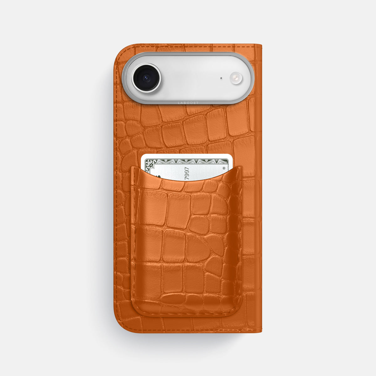 Folio Case with Card For iPhone 17 Air In Alligator -3 | Orange-Steel