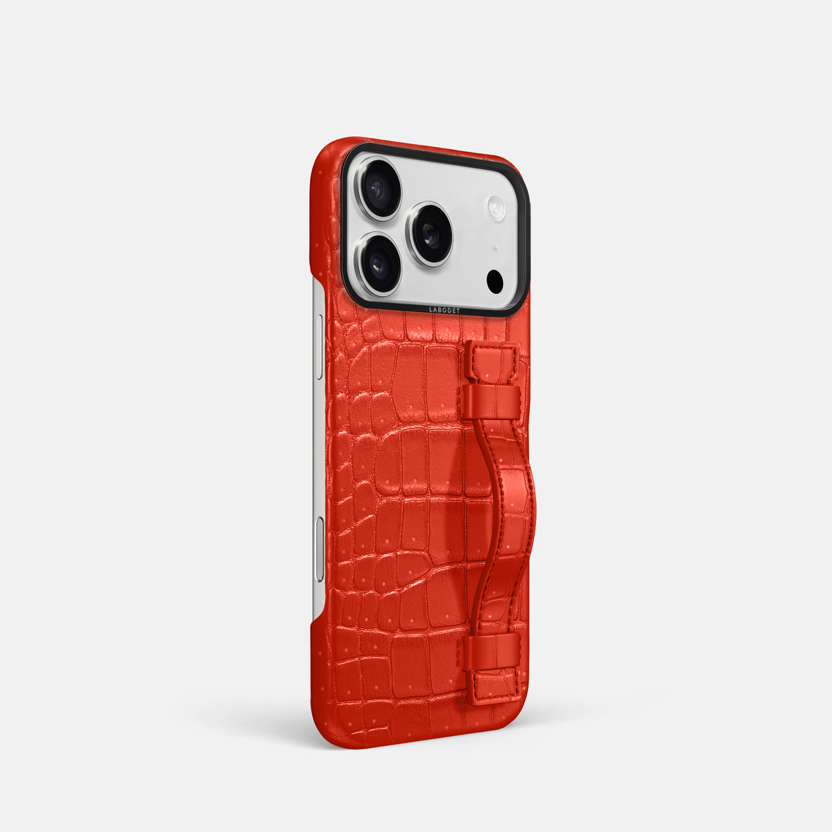 Handle Case For iPhone 17 Pro In Porosus Crocodile -2 | Rust-Black