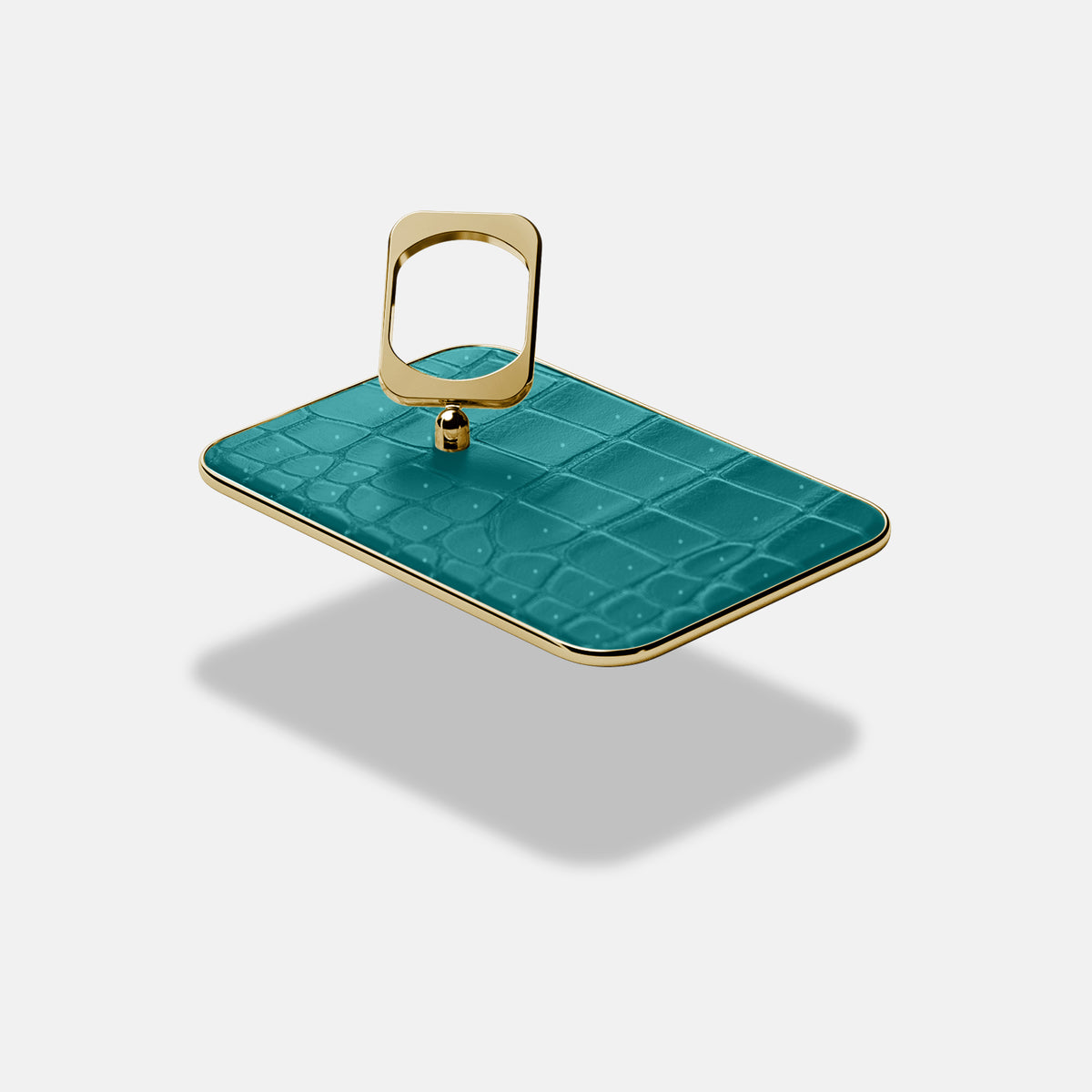 MagSafe Ring For iPhone 17 Pro Max In Porosus Crocodile -4 | Celadon-Gold