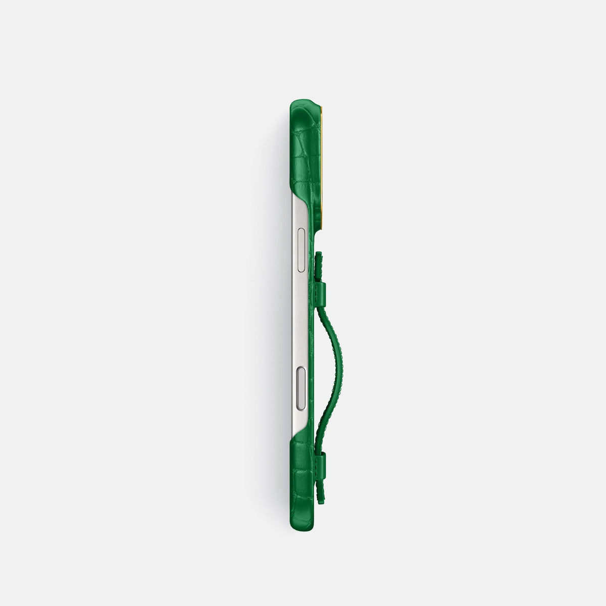 Handle Case For iPhone 18 Pro In Alligator -3 | Forest-Green-Gold