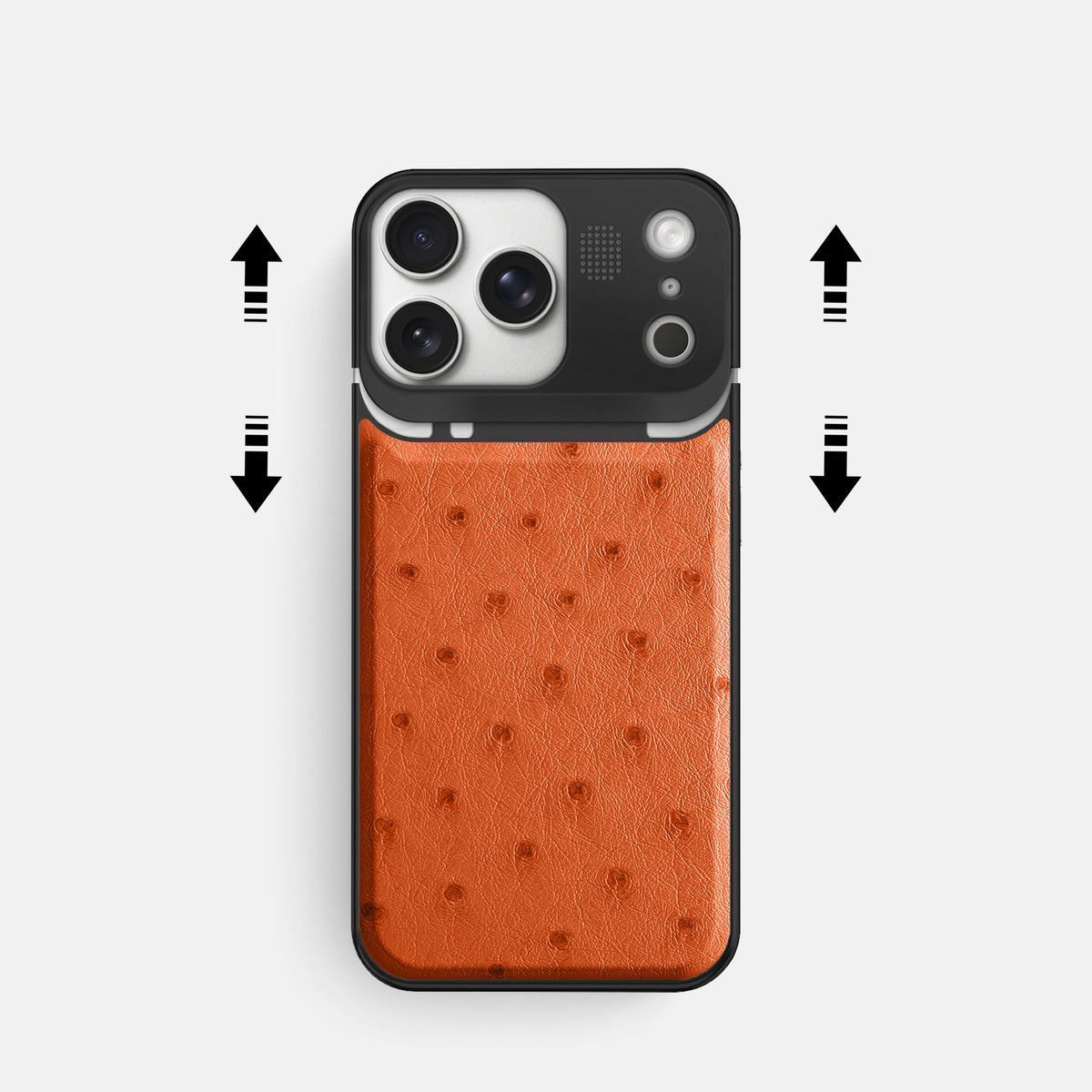 Metal Case For iPhone 17 Pro In Ostrich -2 | Orange-Black