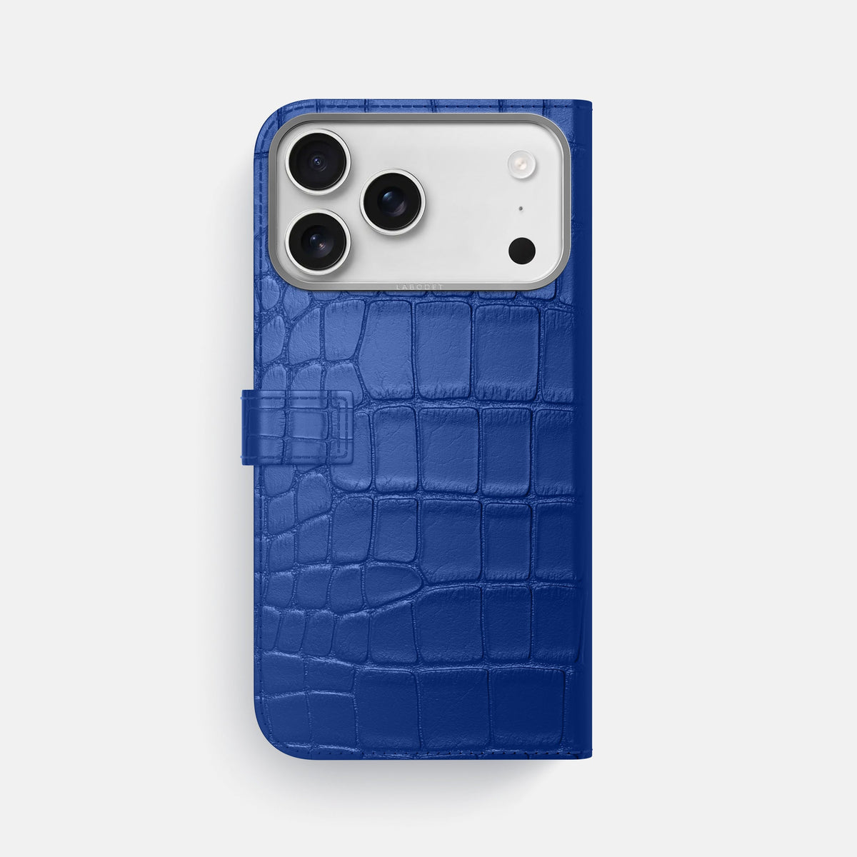 Folio Case with Clasp For iPhone 18 Pro Max In Alligator -3 | Royal-Blue-Steel
