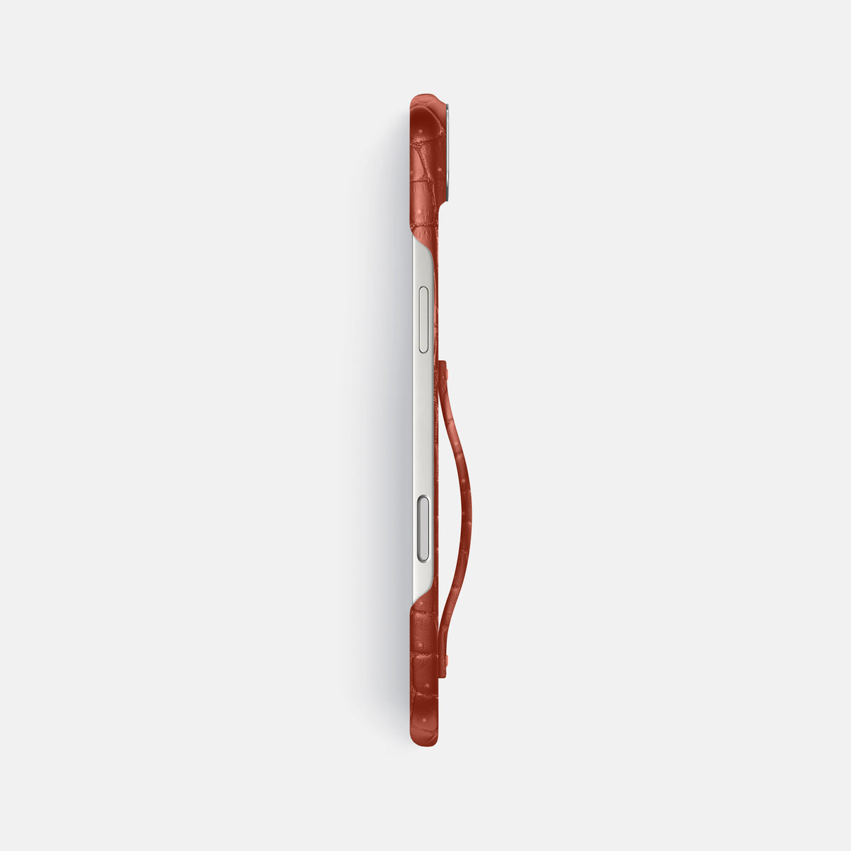 Finger Case For iPhone 17 Air In Porosus Crocodile -3 | Mahogany-Brown-Steel