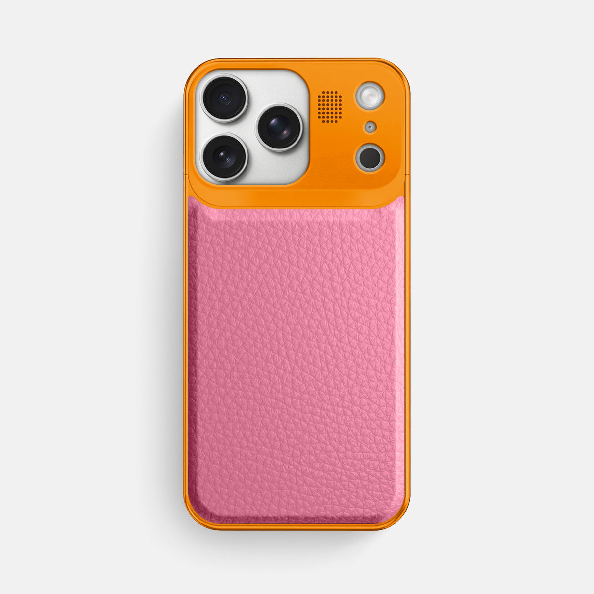 Metal Case For iPhone 17 Pro Max In Calf -1 | Pink-Orange