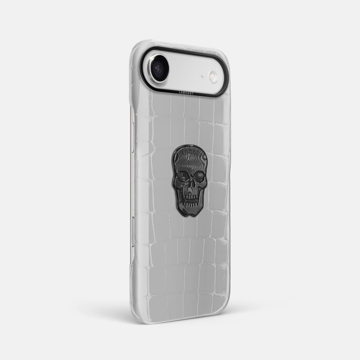 Classic Case With Carbon Skull For iPhone 17 Air In Shiny Alligator -2 | White-Black