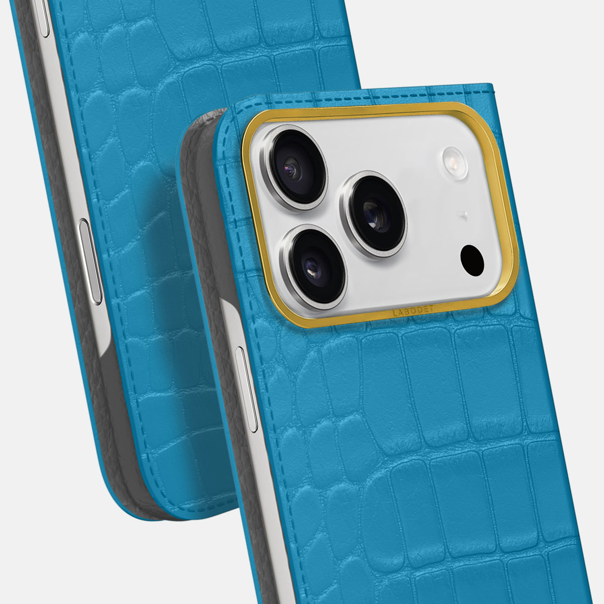 Folio Case For iPhone 17 Pro Max In Alligator -5 | Curaçao-Blue-Gold