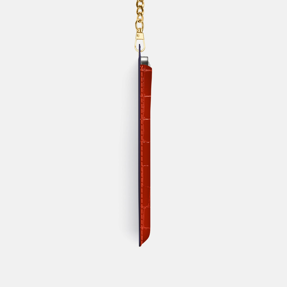 Crossbody Bag For iPhone 18 Pro In Shiny Alligator -4 | Orange-Gold