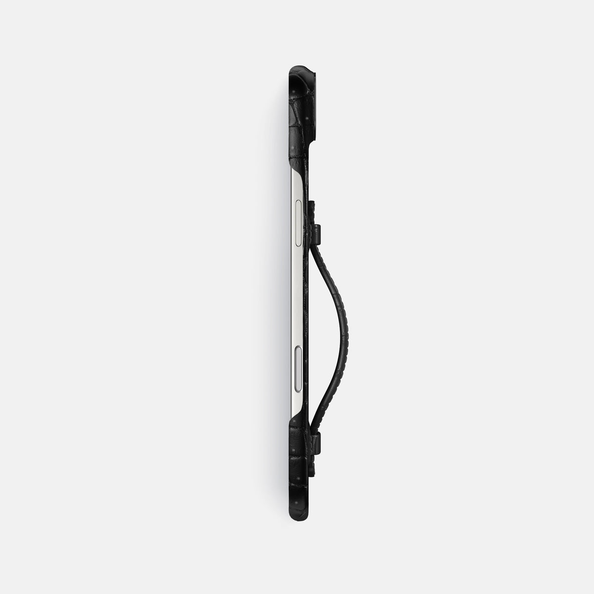Center Handle For iPhone 17 Air In Porosus Crocodile -2 | Black-Black