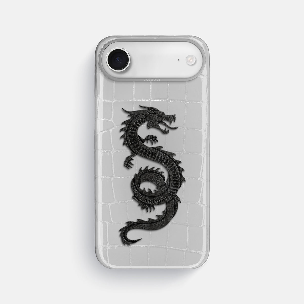 Classic Case With Carbon Dragon For iPhone 17 Air In Shiny Alligator -1 | White-Steel