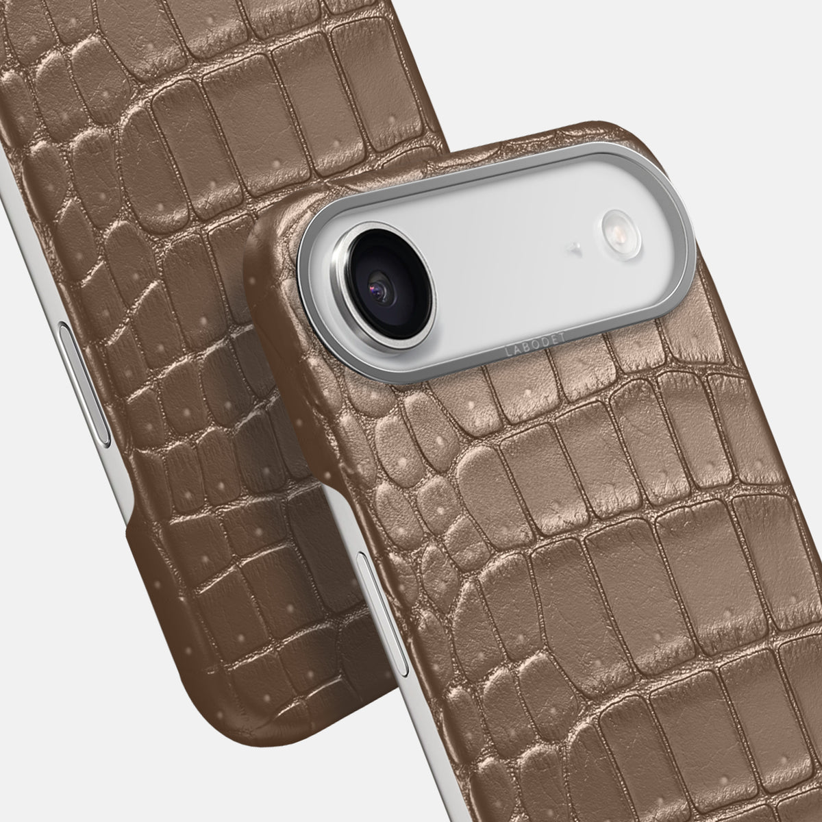 Classic Case For iPhone 17 Air In Porosus Crocodile -6 | Fur-Brown-Steel