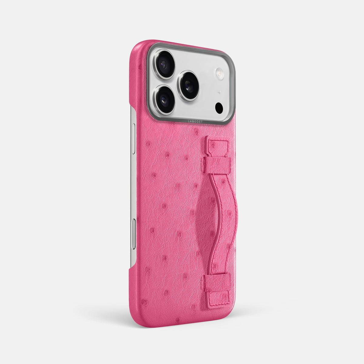 Handle Case For iPhone 17 Pro Max In Ostrich -2 | Pink-Steel