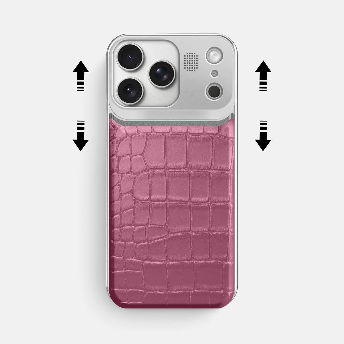 Metal Case For iPhone 17 Pro Max In Alligator -2 | Pink-Lagoon-Steel