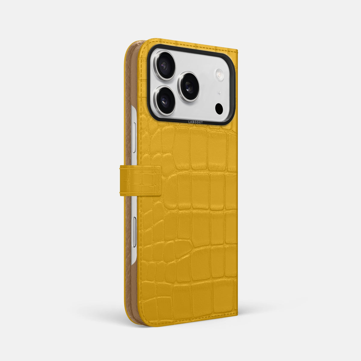 Folio Case with Clasp For iPhone 18 Pro Max In Alligator -1 | Yellow-Black