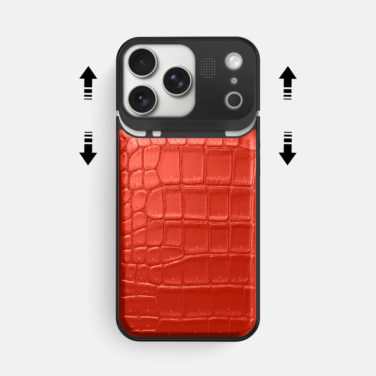 Metal Case For iPhone 17 Pro Max In Porosus Crocodile -2 | Rust-Black