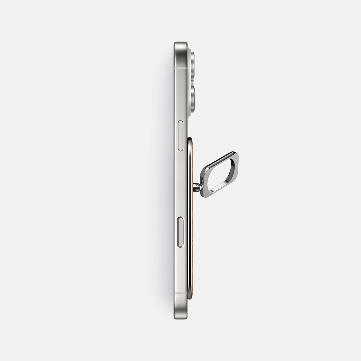 MagSafe Ring For iPhone 17 Pro Max In Porosus Crocodile -3 | Milk-Chocolate-Steel