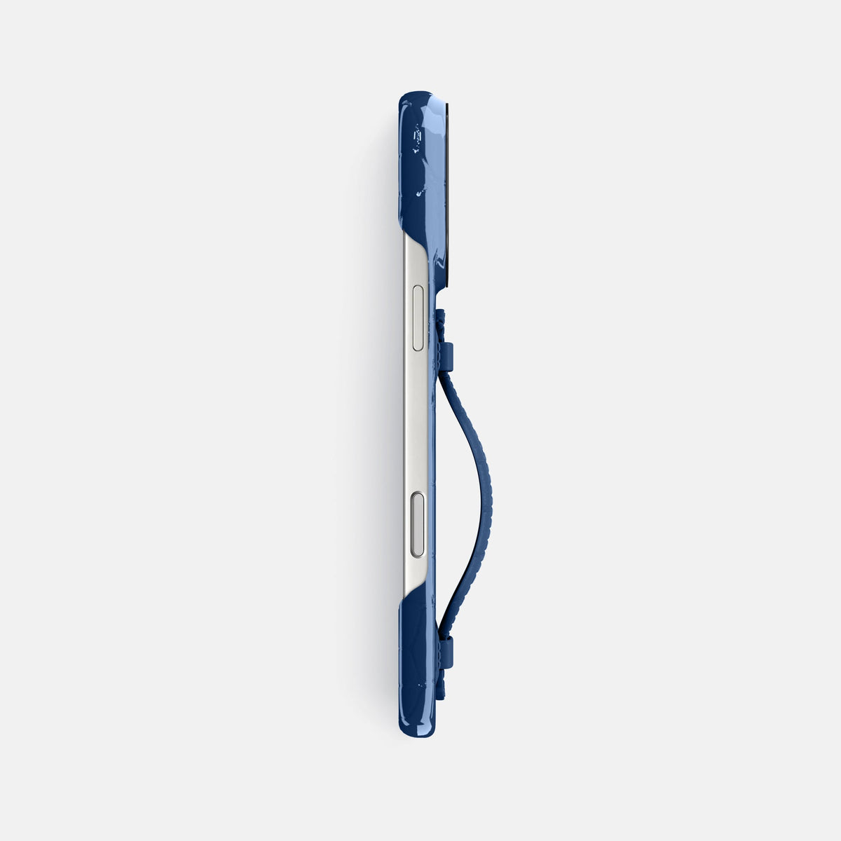 Center Handle For iPhone 18 Pro Max In Shiny Alligator -2 | Mediterranean-Black