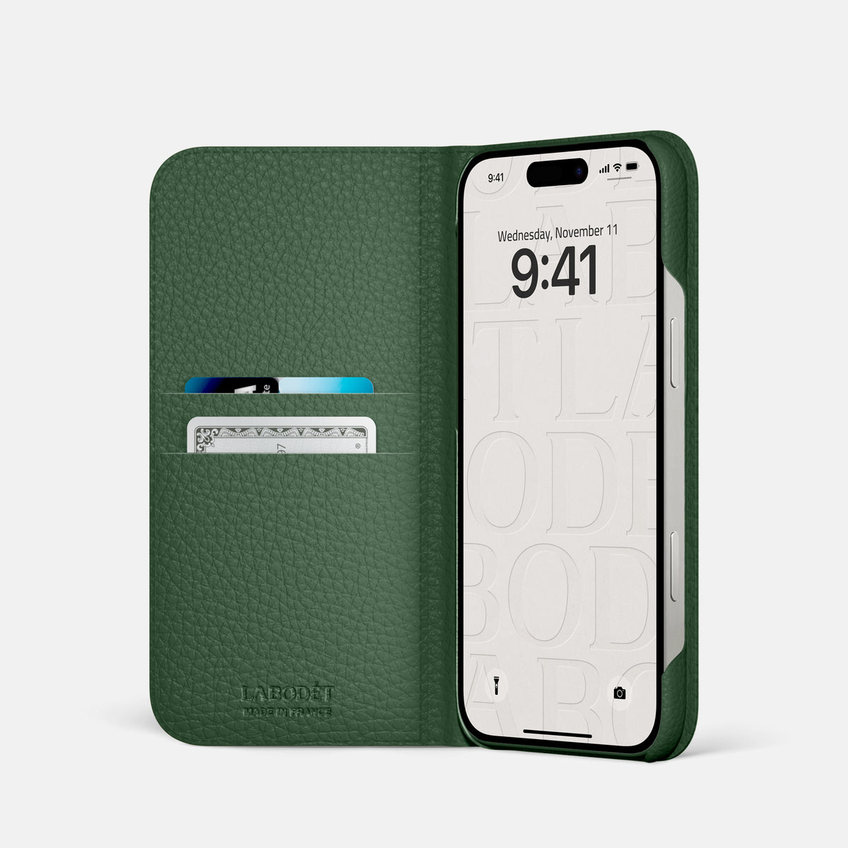 Folio Case For iPhone 17 Pro In Calf -2 | Dark-Green-Black