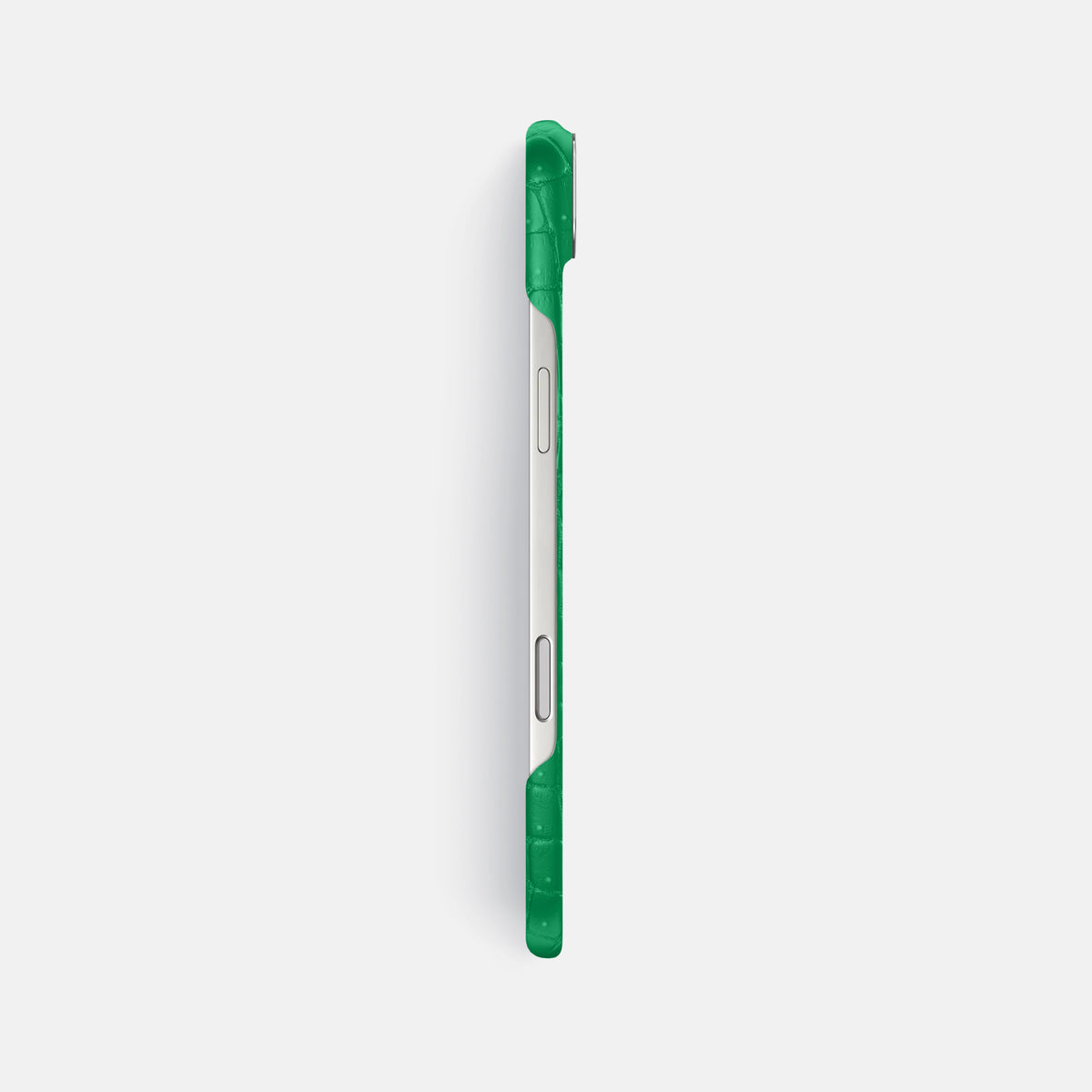 Classic Case For iPhone 17 Air In Porosus Crocodile -3 | Cactus-Green-Steel