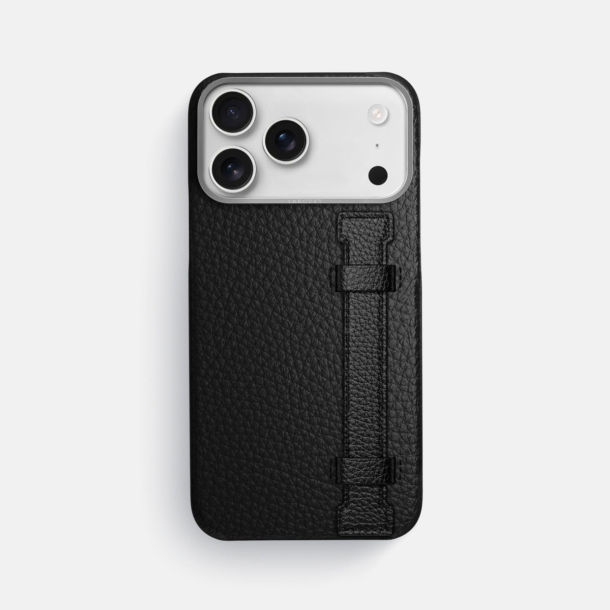 Handle Case For iPhone 18 Pro Max In Calf -1 | Black-Steel
