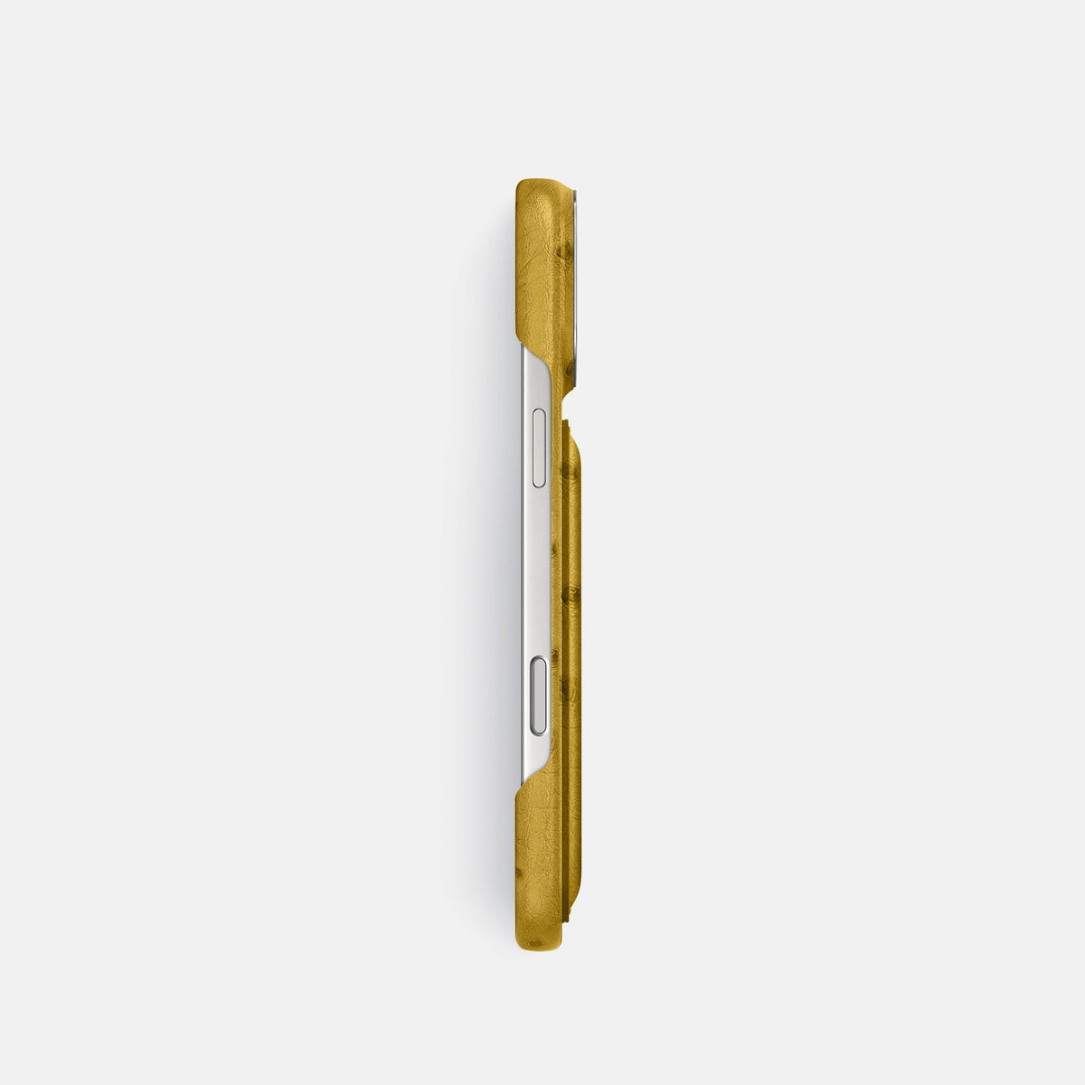 Double Card Case For iPhone 18 Pro In Ostrich -3 | Gold-Steel