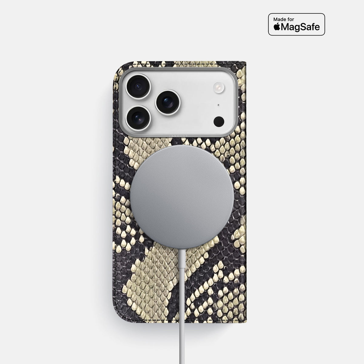Folio Case For iPhone 18 Pro In Deluxe Python -3 | Savannah-Steel
