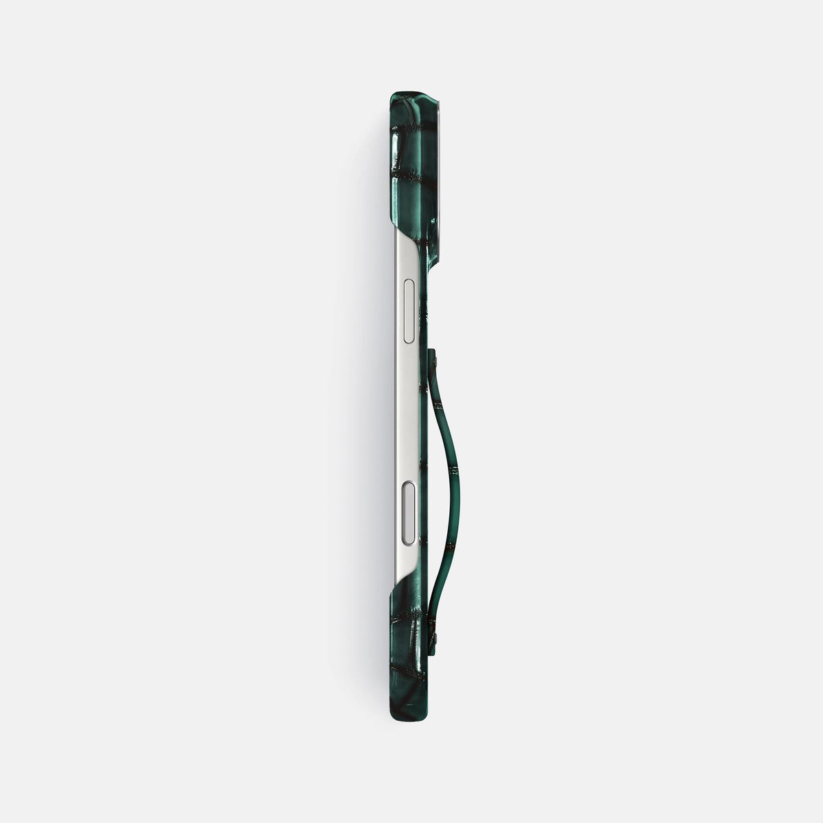 Finger Case For iPhone 17 Pro Max In Patina Alligator -3 | Green-Steel