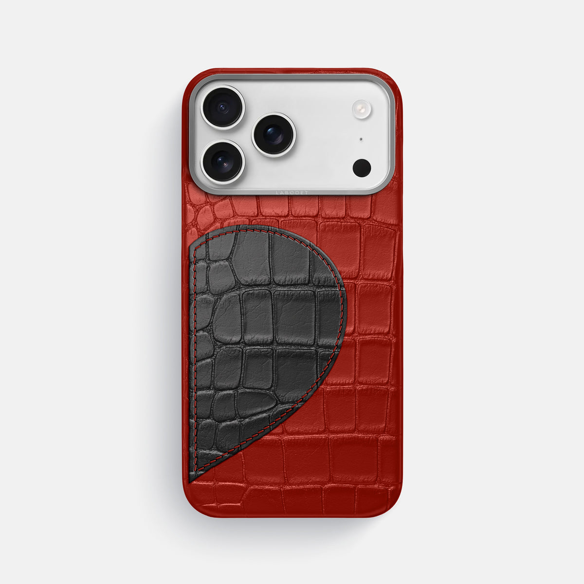 Classic Case With Half Heart - Right For iPhone 17 Pro Max In Alligator -1 | Red-Steel