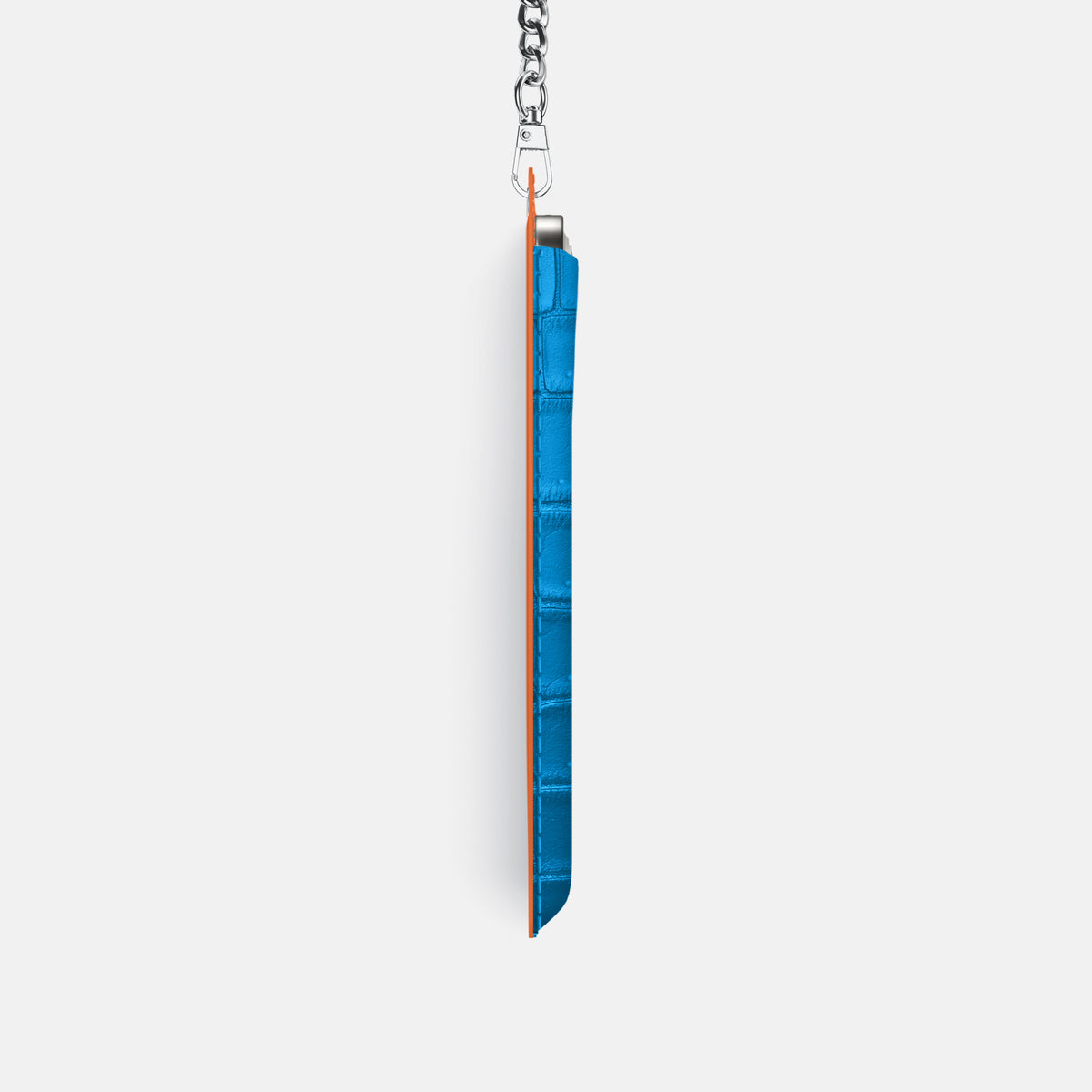 Crossbody Bag For iPhone 17 Pro In Porosus Crocodile -4 | Blue-Lagoon-Steel