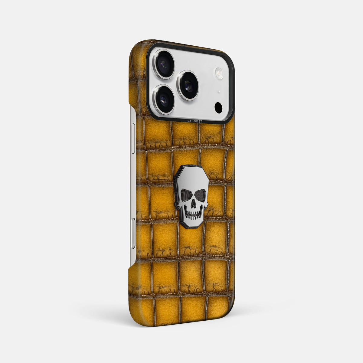 Classic Case With Titanium Skull For iPhone 18 Pro Max In Patina Alligator -2 | Sydney-Black