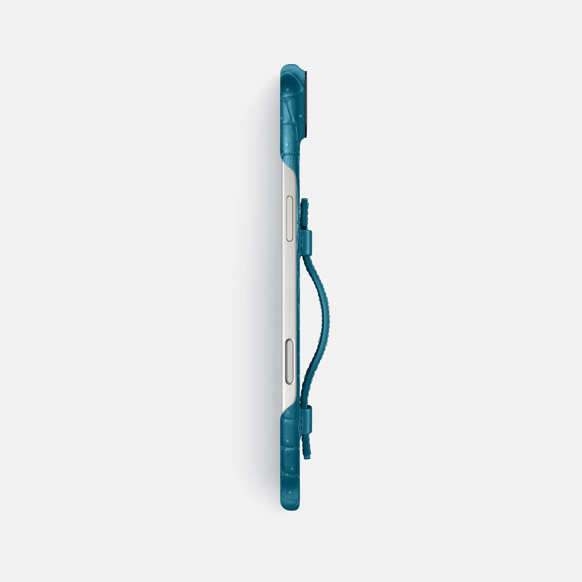 Handle Case For iPhone 17 Air In Porosus Crocodile -3 | Turquoise-Black