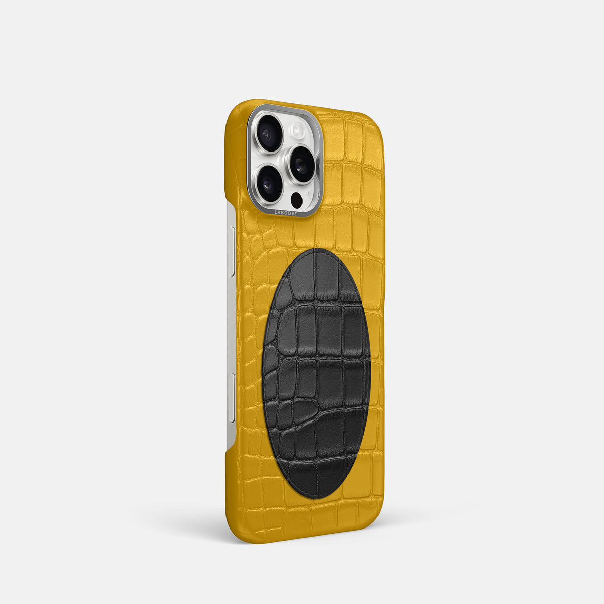 Classic Case With Oval For iPhone 16 Pro In Alligator -2 | Yellow-Steel