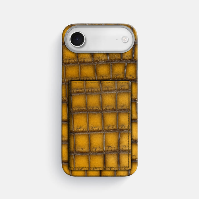 Bi-Fold Case For iPhone 17 Air In Patina Alligator -1 | Sydney-Steel