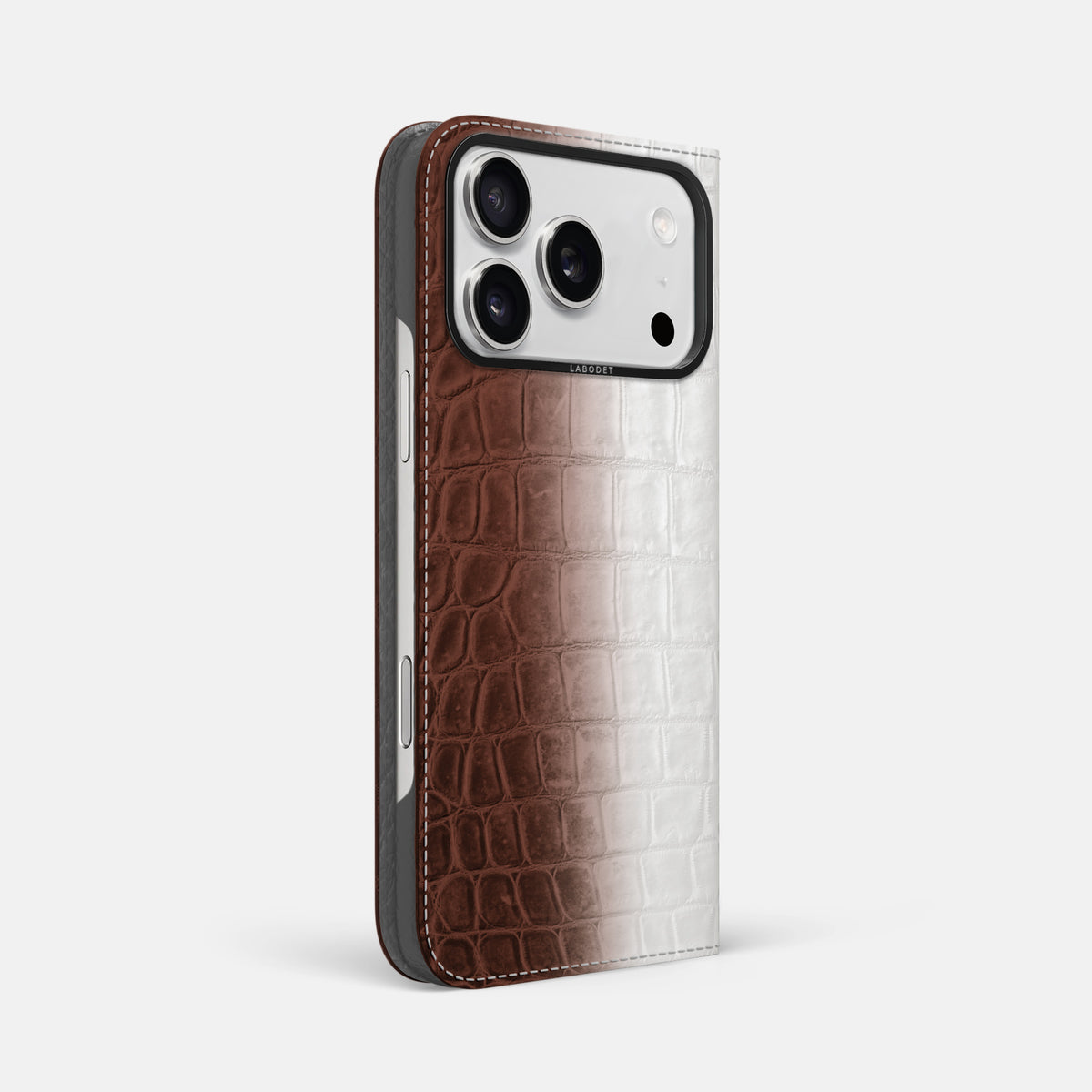 Folio Case For iPhone 17 Pro Max In Himalayan Crocodile -1 | Dark-Brown-Black