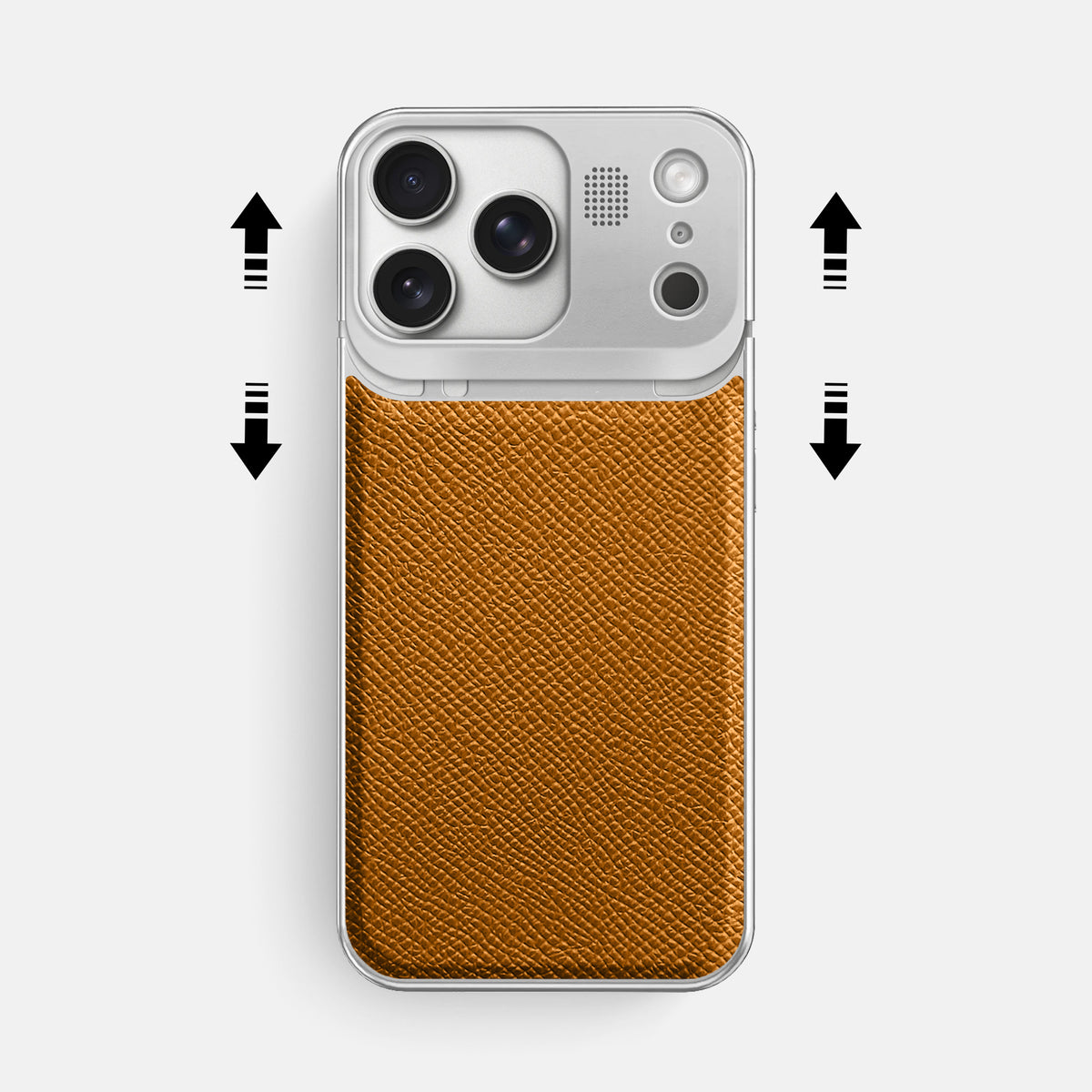 Metal Case For iPhone 17 Pro Max In Epsom-Style Calf -2 | Whiskey-Steel