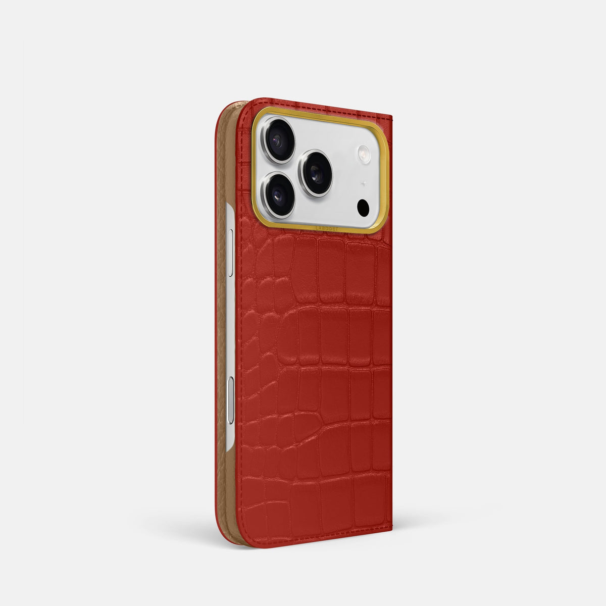 Folio Case For iPhone 18 Pro In Alligator -1 | Red-Gold