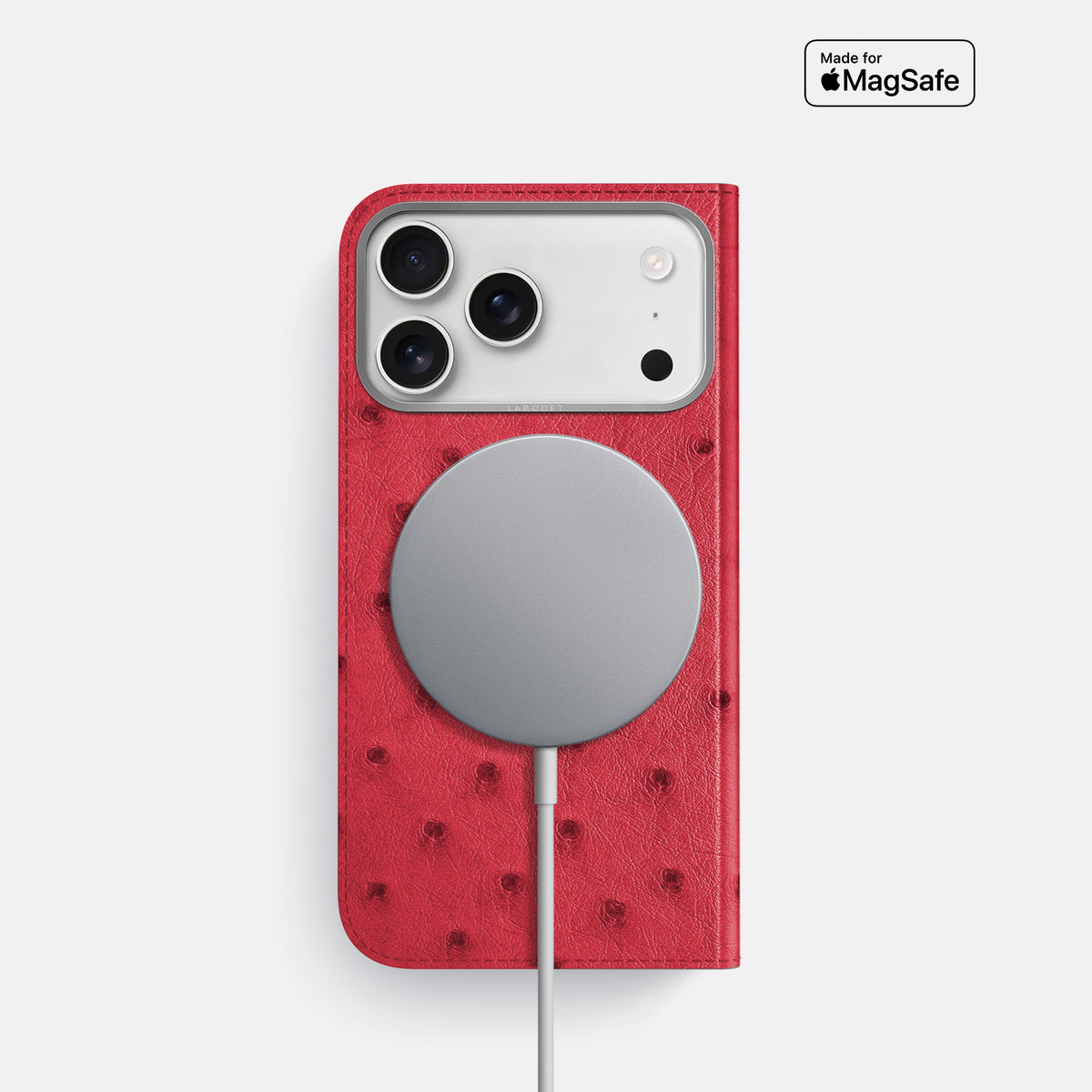 Folio Case For iPhone 17 Pro In Ostrich -3 | Red-Steel