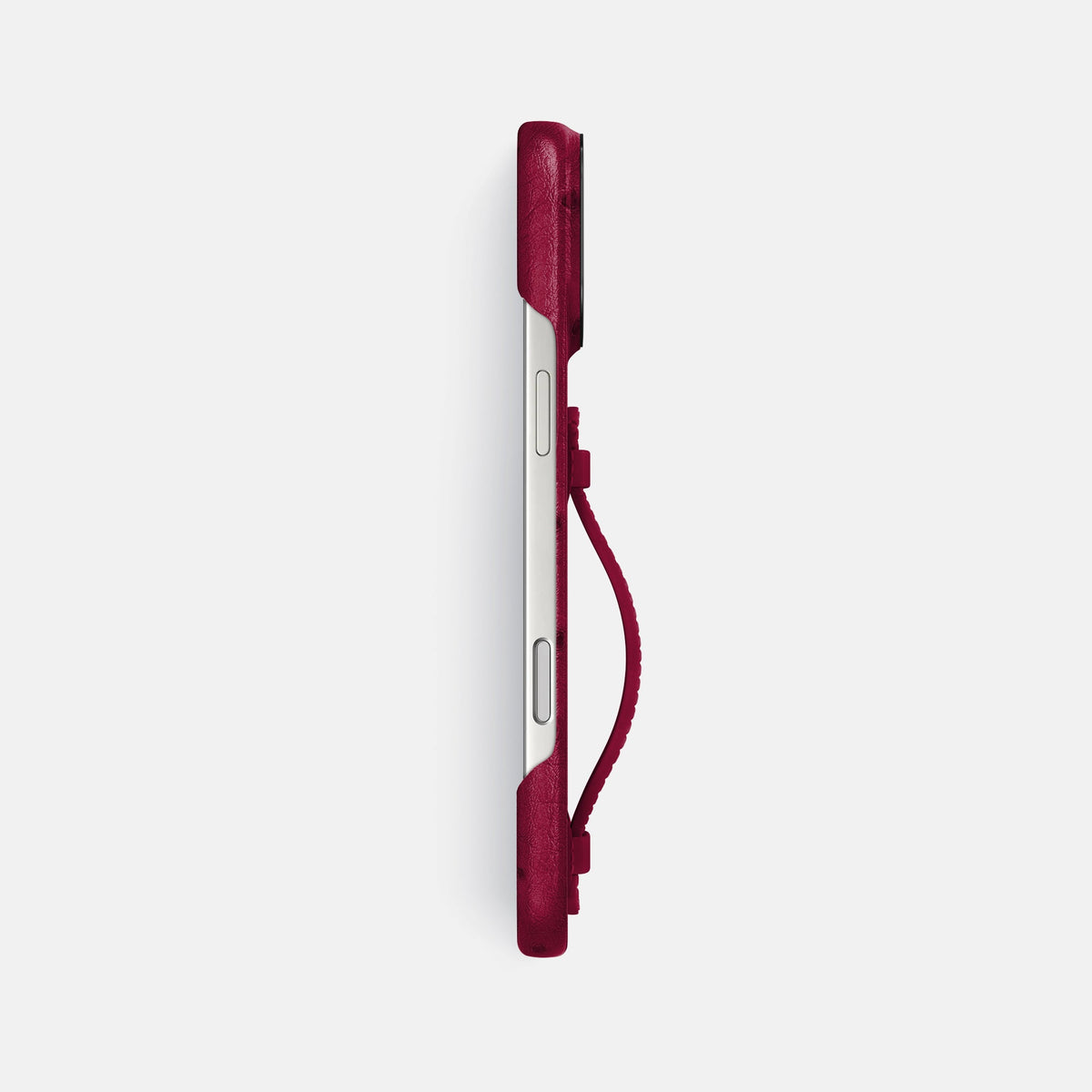 Center Handle For iPhone 18 Pro Max In Ostrich -2 | Bordeaux-Black