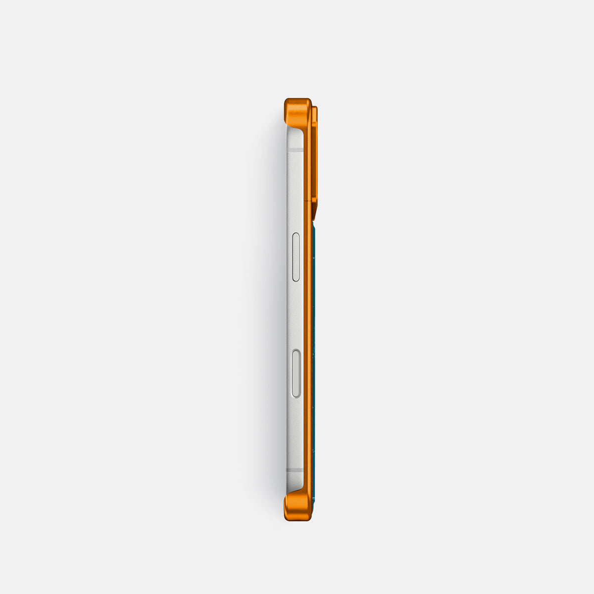 Metal Case For iPhone 17 Pro In Shiny Alligator -3 | Curacao-Orange