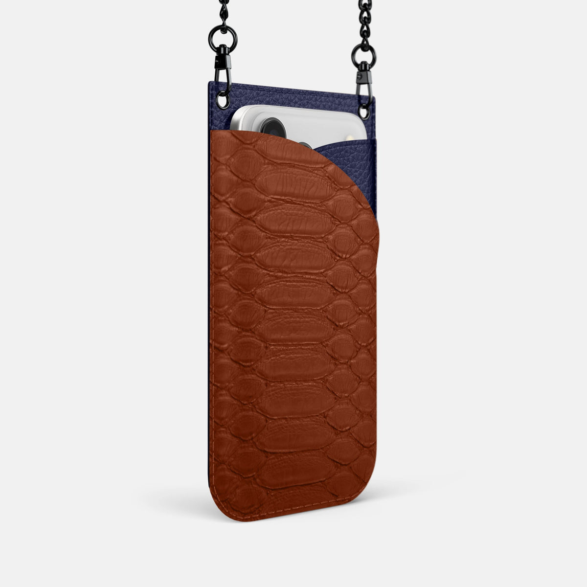 Crossbody Bag For iPhone 18 Pro In Python -2 | Medium-Brown-Black