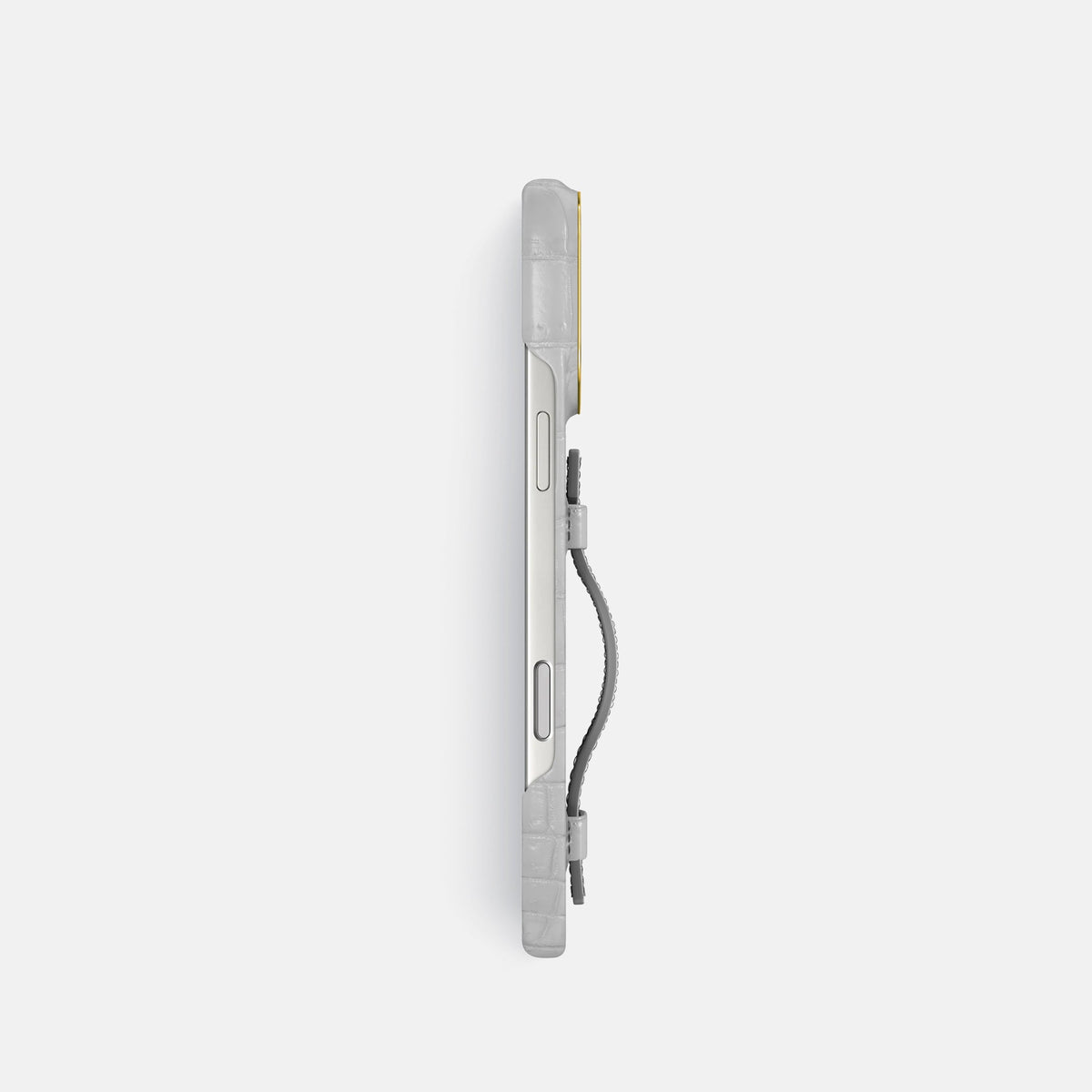 Handle Case For iPhone 18 Pro In Himalayan Crocodile -3 | Navy-Blue-Gold