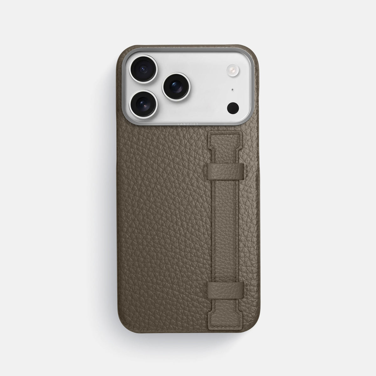 Handle Case For iPhone 18 Pro Max In Calf -1 | Taupe-Steel