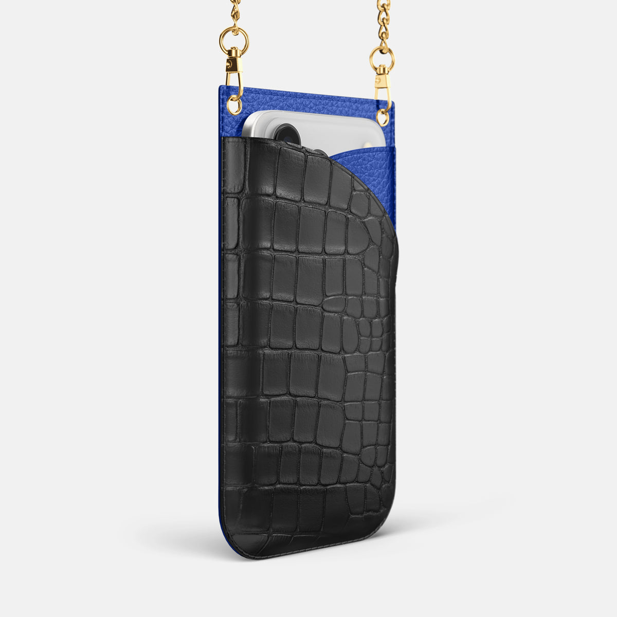 Crossbody Bag For iPhone 17 Pro In Alligator -2 | Grey-Gold