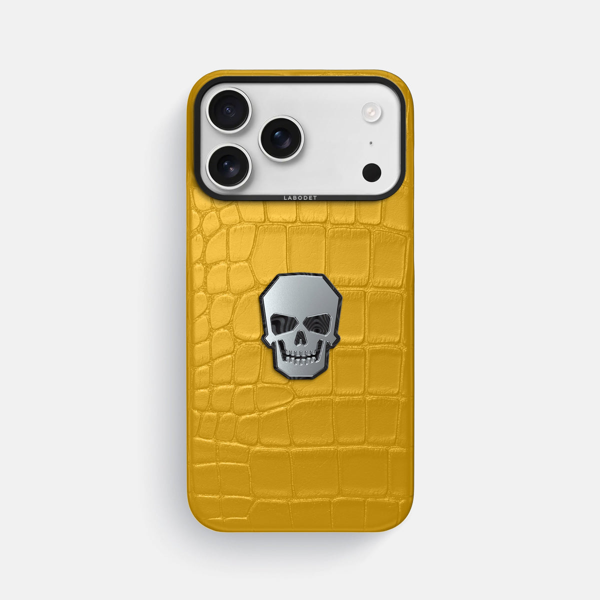 Classic Case With Titanium Skull For iPhone 18 Pro Max In Alligator -1 | Yellow-Black