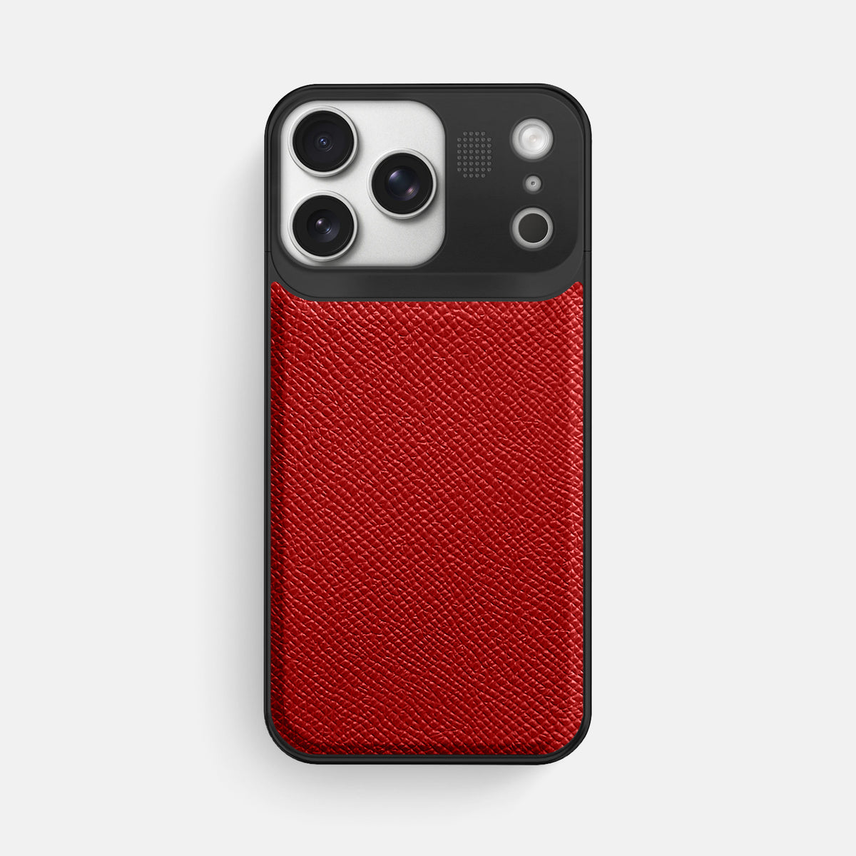 Metal Case For iPhone 17 Pro Max In Epsom-Style Calf -1 | Red-Black