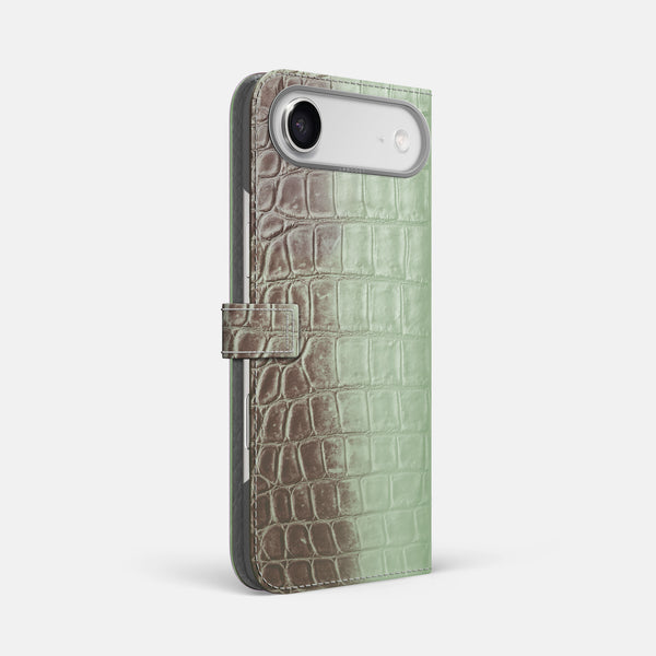 Folio Case with Clasp For iPhone 17 Air In Himalayan Crocodile