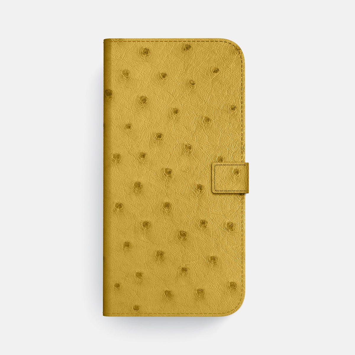 Folio Case with Clasp For iPhone 18 Pro Max In Ostrich -4 | Gold-Black